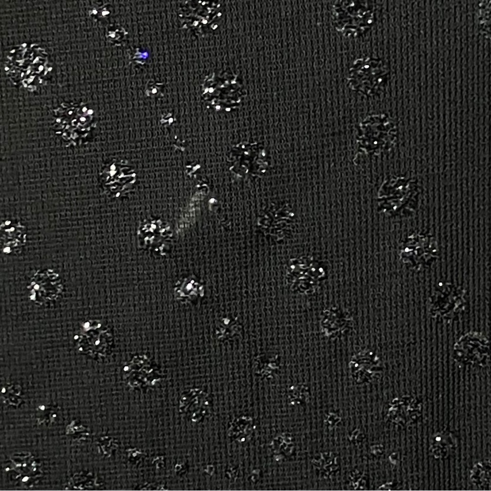 90s Vintage Black Whimsigoth Prom Dress. Medium. Empire Waist Polka Dot Glitter - Picture 12 of 12